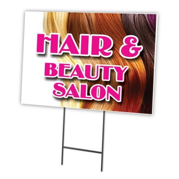 Signmission Hair & Beauty Salon Yard Sign & Stake outdoor plastic coroplast window, C-1216 Hair & Beauty Salon C-1216 Hair & Beauty Salon